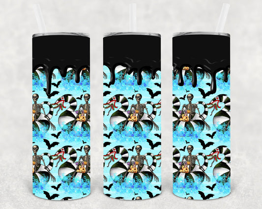 Summer Skeleton 20 Oz Skinny Tumbler
