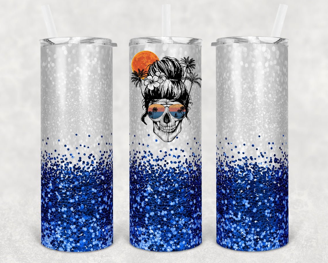 Summer Skull 20 Oz Skinny Tumbler