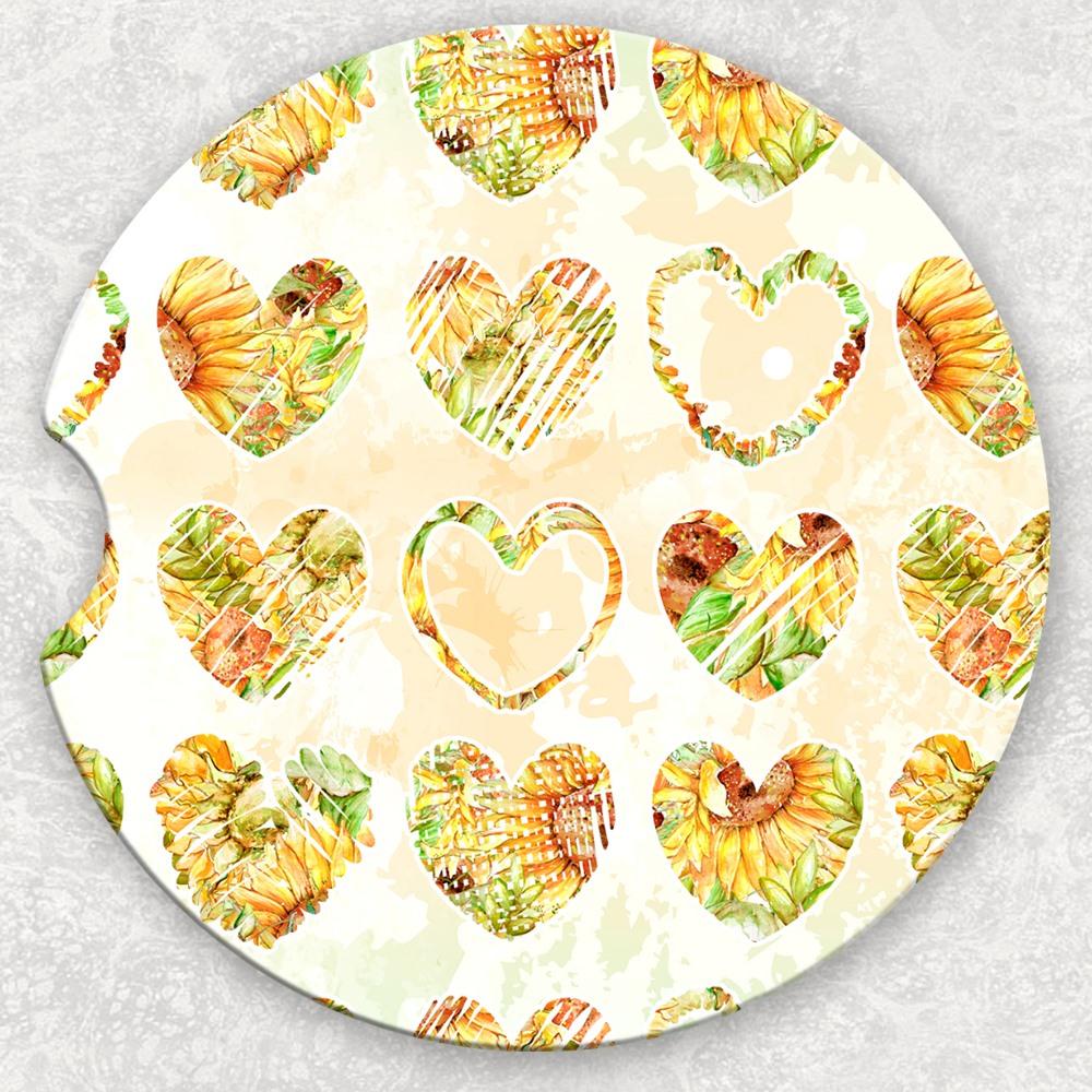 Car Coaster Set - Sunflower Hearts