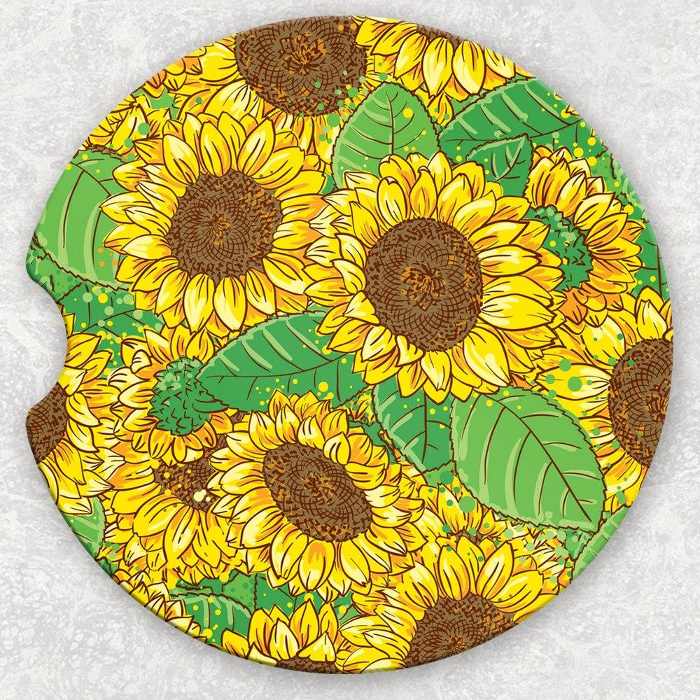 Car Coaster Set - Sunflowers