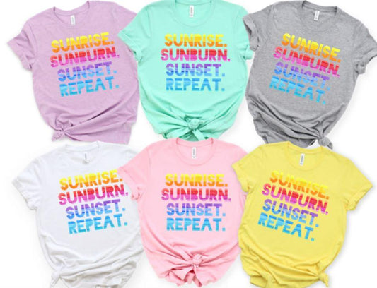 Sunrise Sunburn Sunset Repeat Graphic Tee Graphic Tee