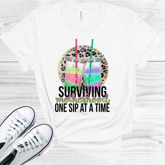 Surviving Motherhood One Sip At A Time Graphic Tee Graphic Tee