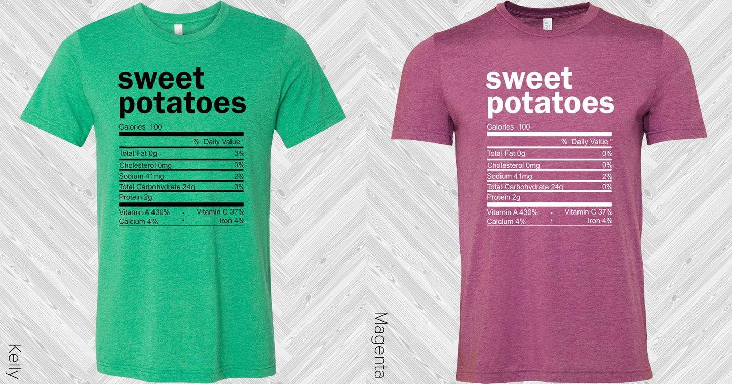 Sweet Potatoes Ingredients Label Graphic Tee Graphic Tee