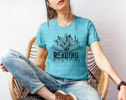 Reading is My Therapy Graphic Tee