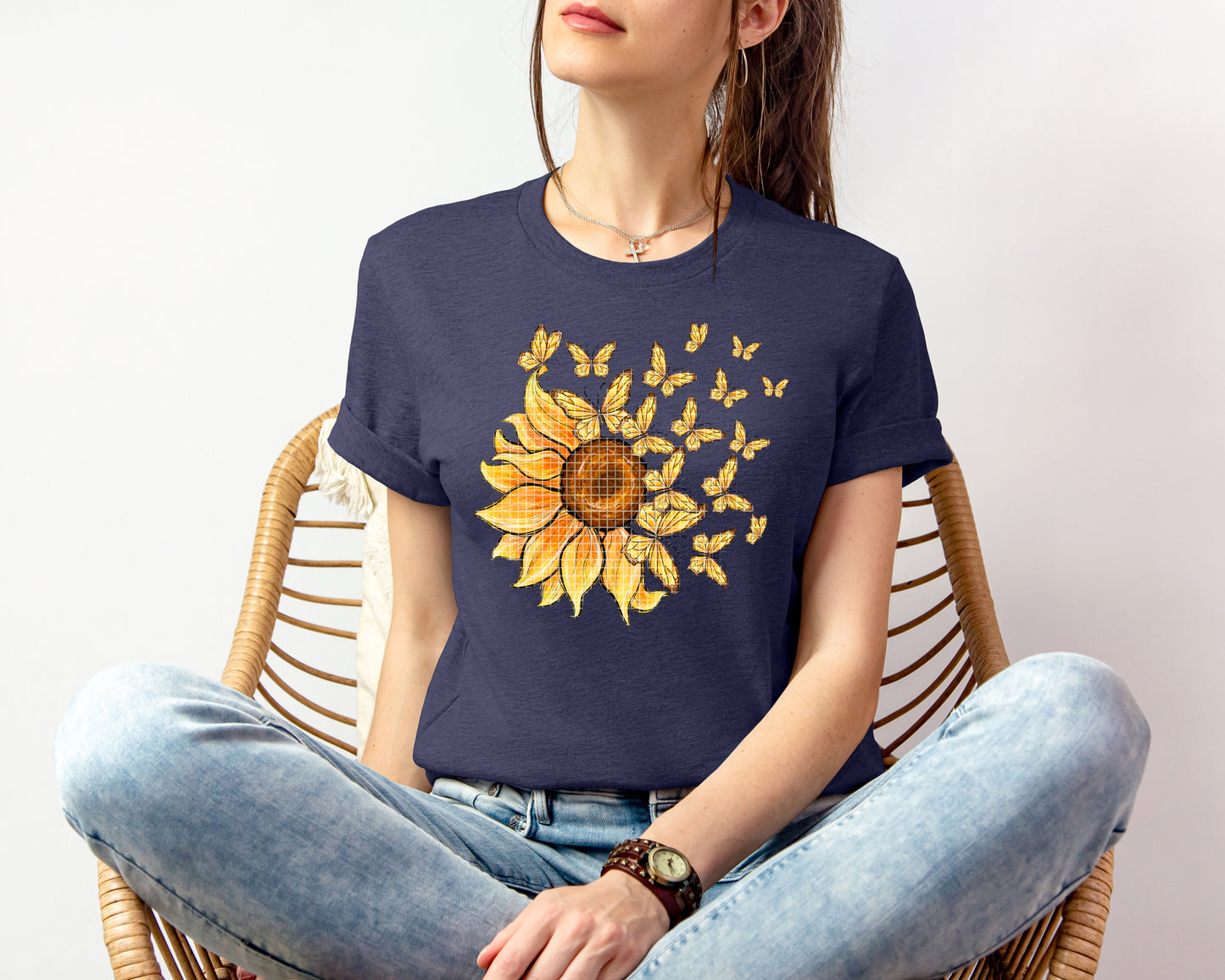 Sunflower Butterflies Graphic Tee