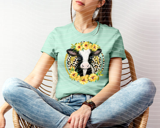 Sunflower Cow Graphic Tee