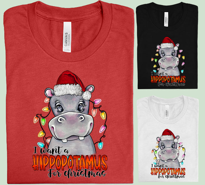 I Want a Hippopotamus for Christmas Graphic Tee