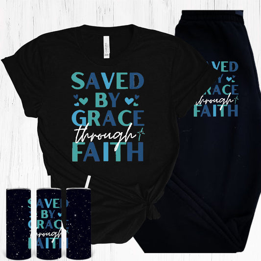 Saved By Grace Through Faith Graphic Tee Graphic Tee