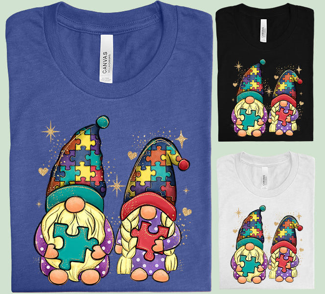 Autism Awareness Gnomes Graphic Tee