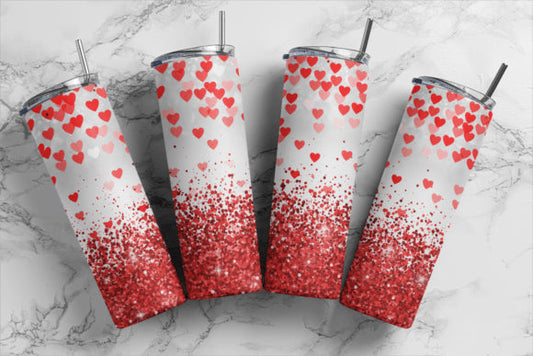 Falling Hearts 20 Oz Skinny Tumbler