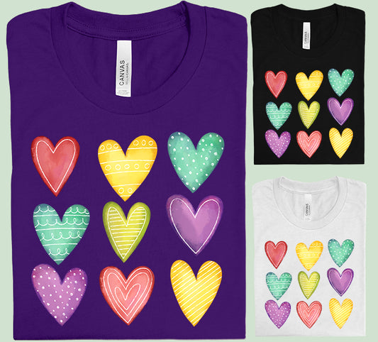 Doodle Hearts Graphic Tee