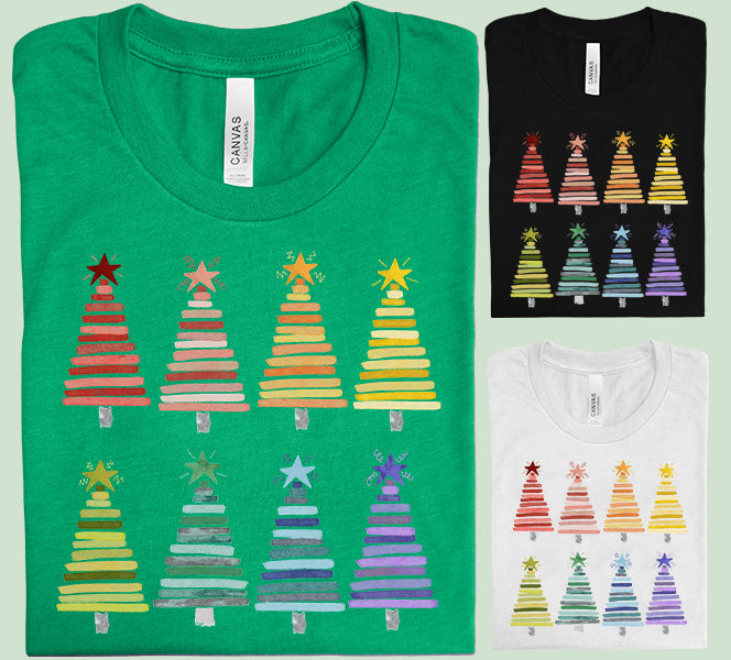 Stacked Christmas Trees Graphic Tee