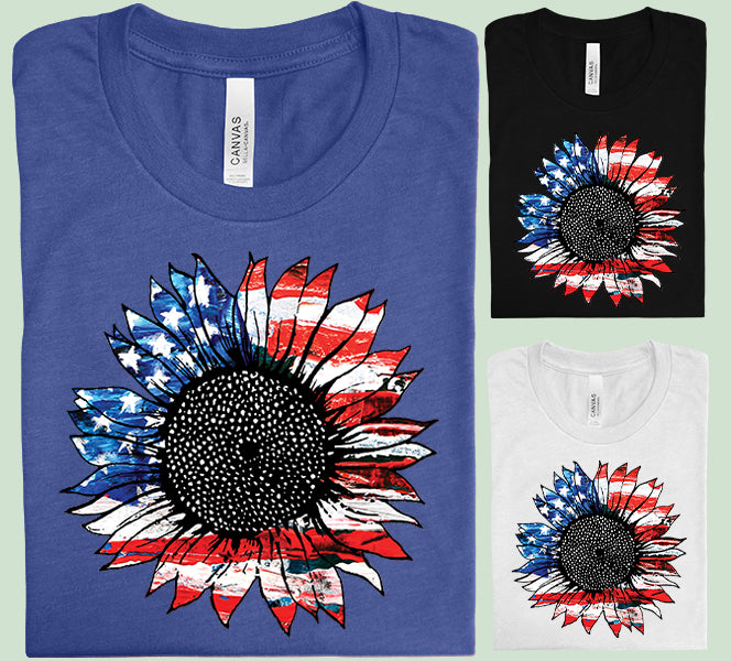 Vintage Americana Sunflower Graphic Tee