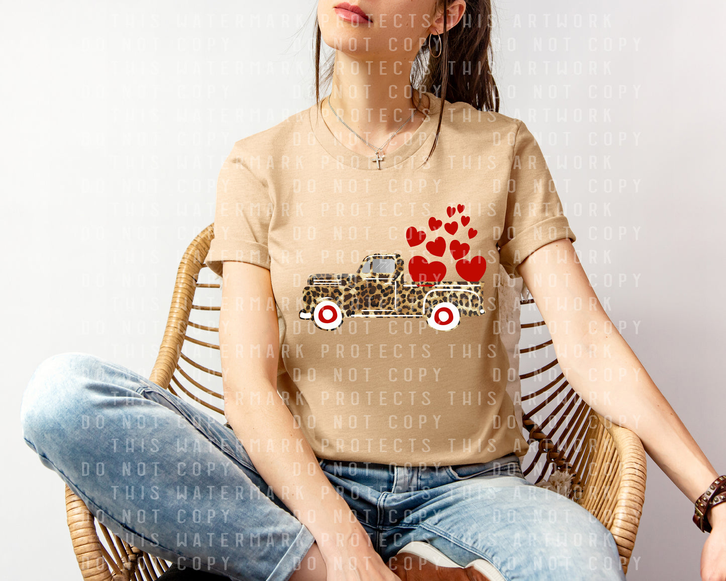 Leopard Hearts Truck Graphic Tee