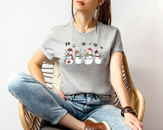 Fa La La La Snowmen Graphic Tee