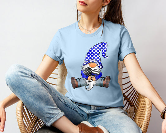 Thin Blue Line Gnome Graphic Tee