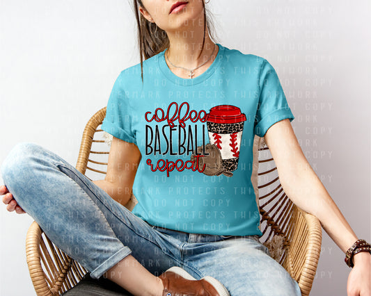Coffee Baseball Repeat Graphic Tee