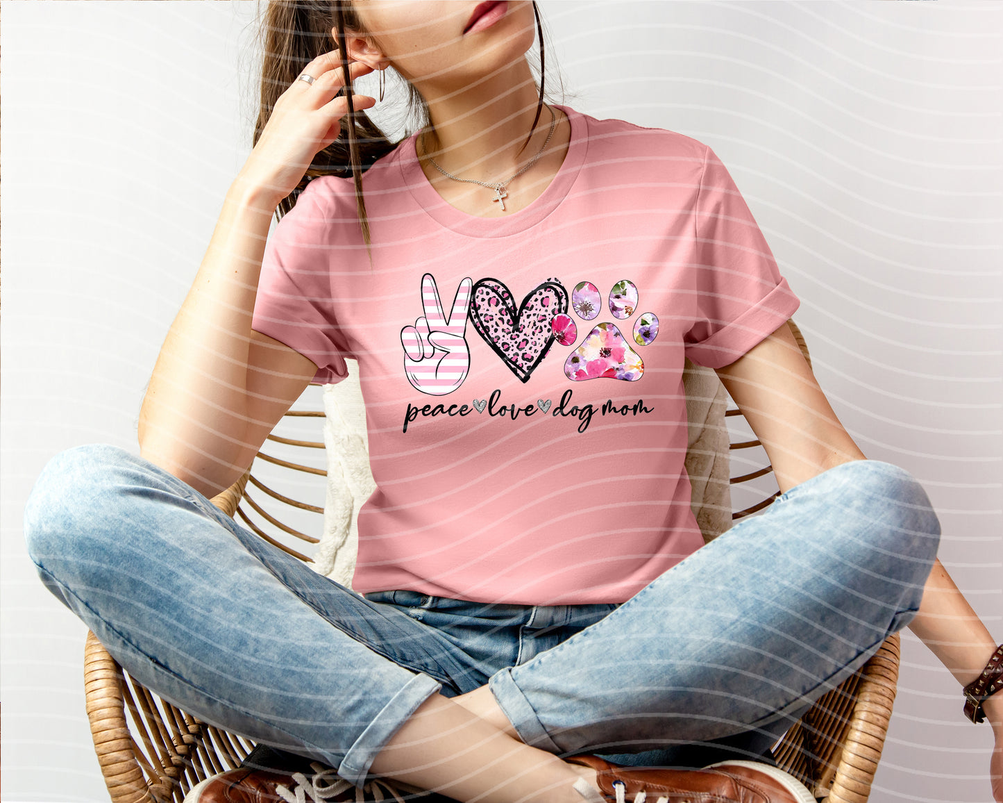 Peace Love Dog Mom Graphic Tee