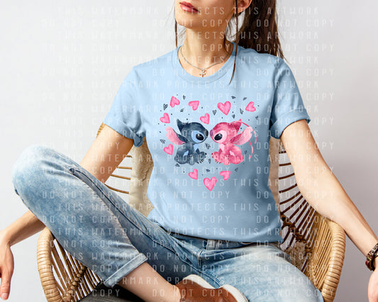 Stitch Hearts Graphic Tee