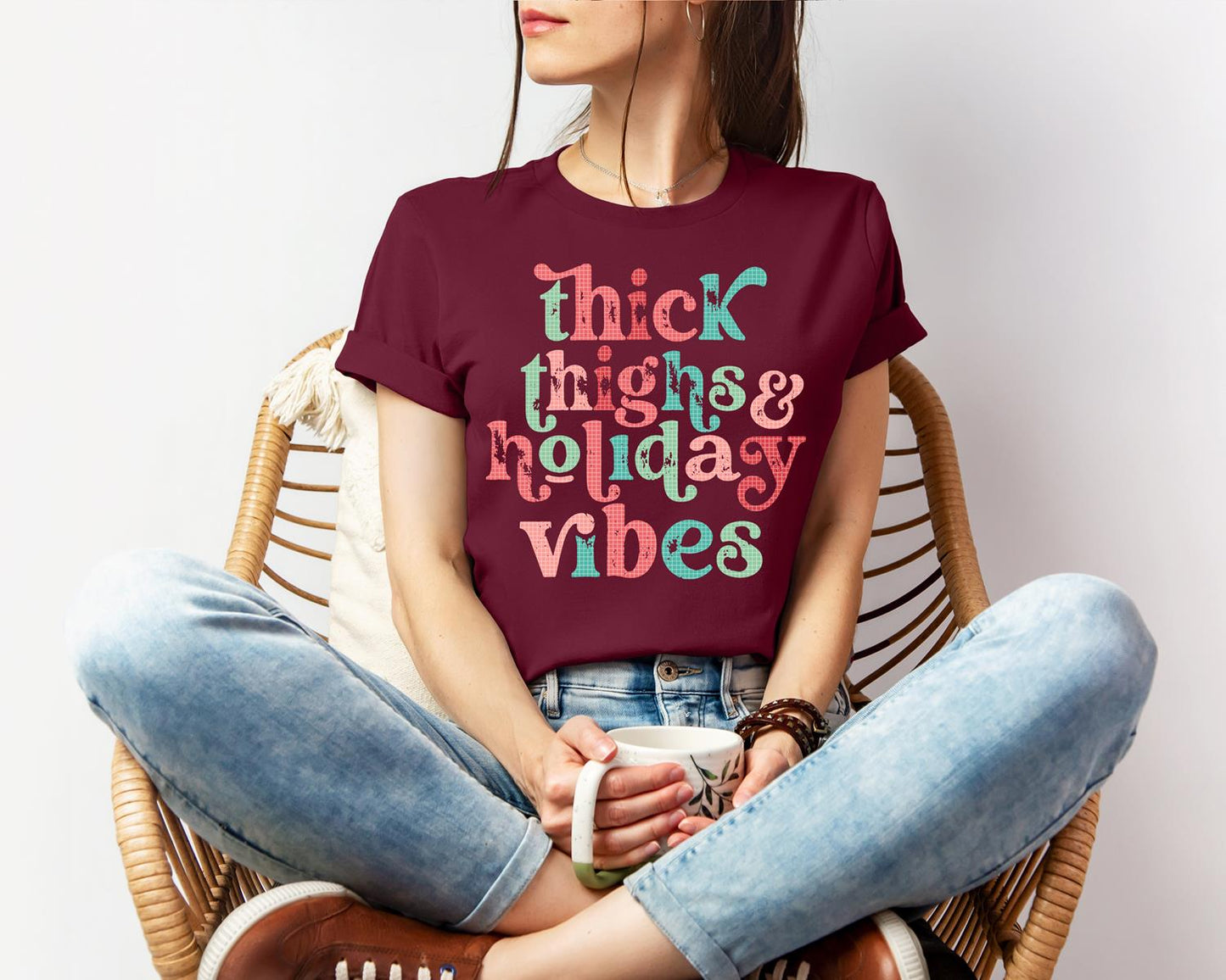 Thick Thighs & Holiday Vibes Graphic Tee