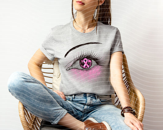 Pink Ribbon Awareness Eye Graphic Tee