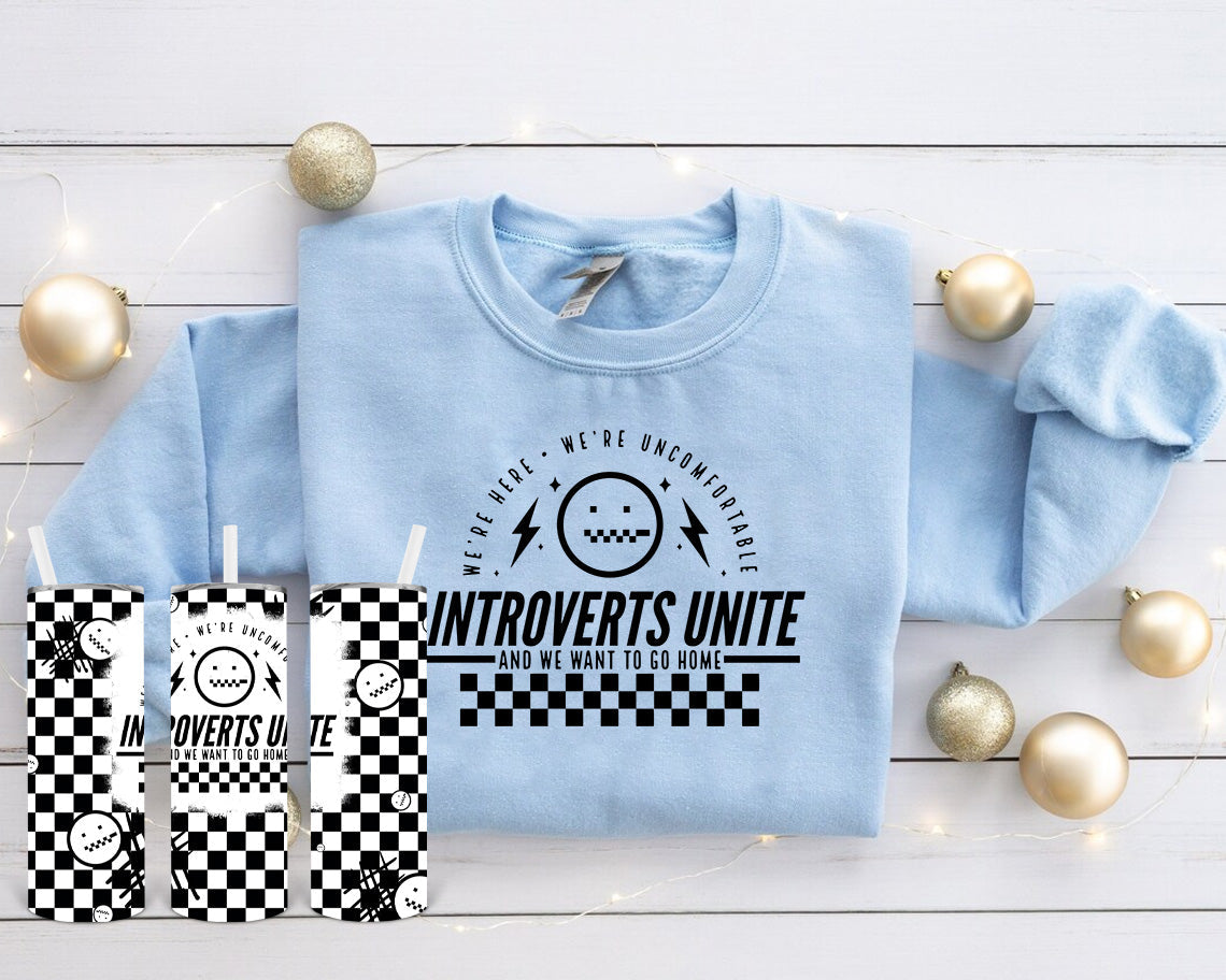 Introverts Invite And We Want To Go Home 20 Oz Skinny Tumbler