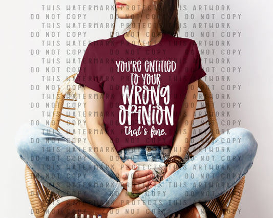 You're Entitled to Your Wrong Opinion Graphic Tee