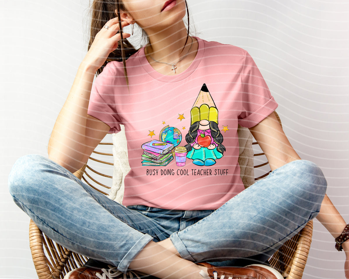 Busy Doing Cool Teacher Stuff Graphic Tee