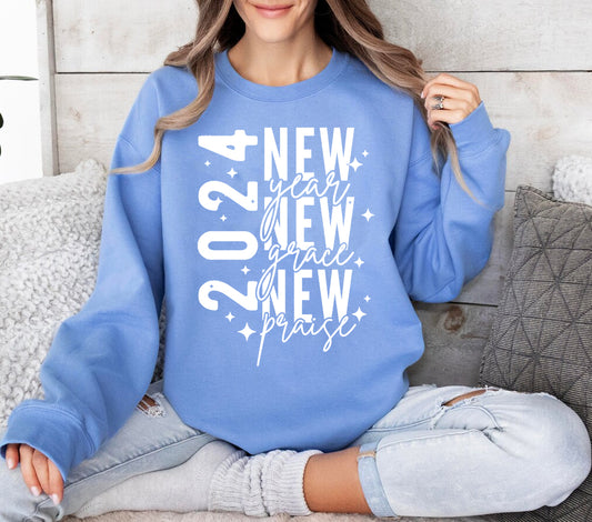 2024 New Year New Grace New Praise Graphic Tee