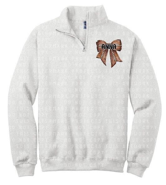 Football Bow Quarter Zip