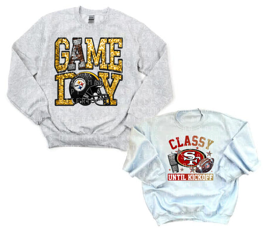 Game Day/Classy Until Kickoff Double Printed Graphic Sweatshirt