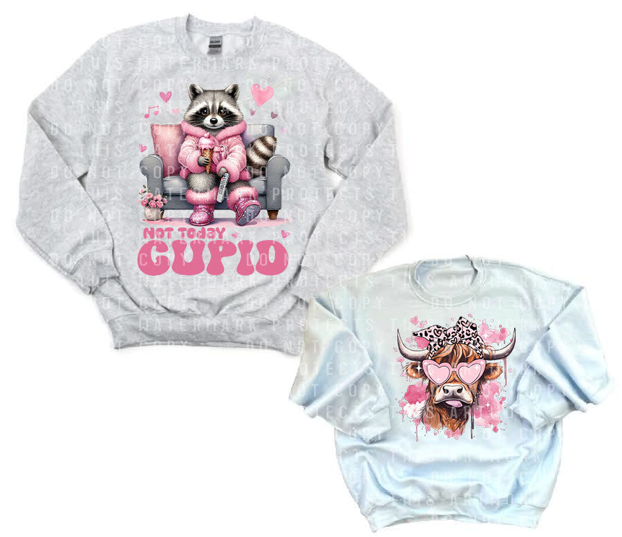 Not Today Cupid / Heifer Double Printed Graphic Sweatshirt