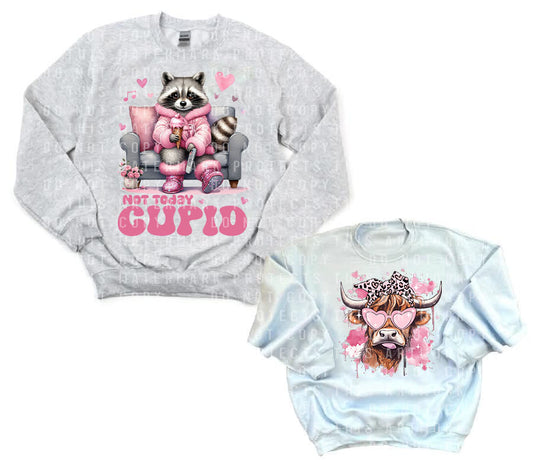 Not Today Cupid / Heifer Double Printed Graphic Sweatshirt