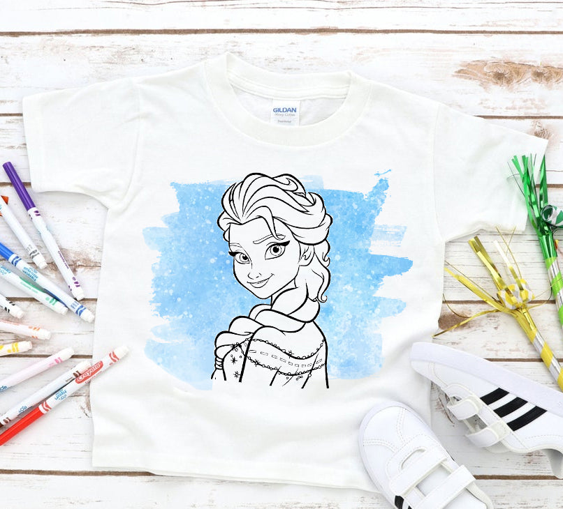 Coloring Tee - Elsa Graphic Tee