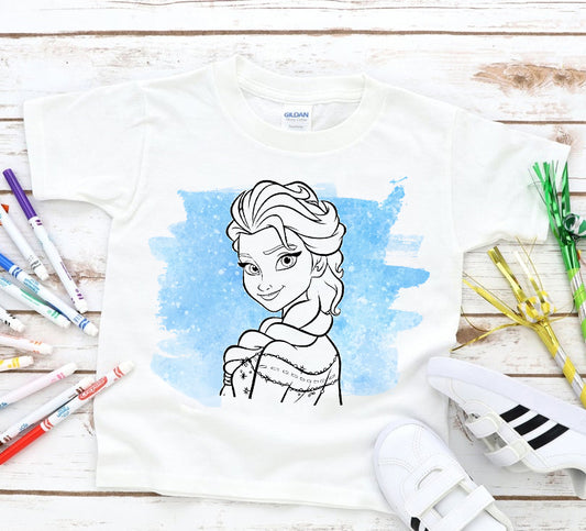 Coloring Tee - Elsa Graphic Tee