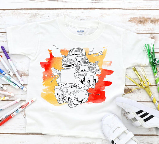 Coloring Tee - Cars Graphic Tee