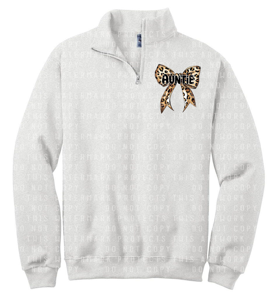 Leopard Bow Quarter Zip