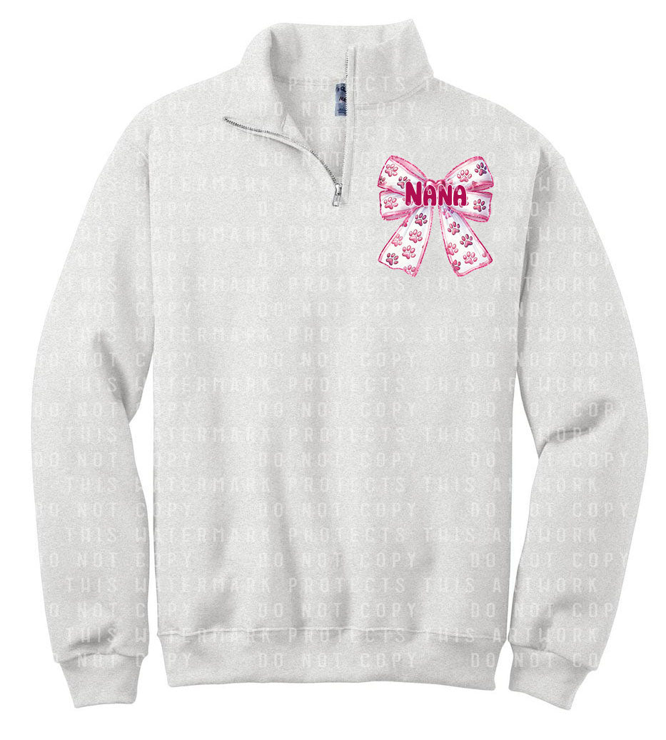 Paw Bow Quarter Zip