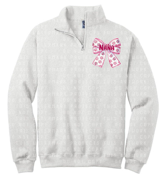 Paw Bow Quarter Zip