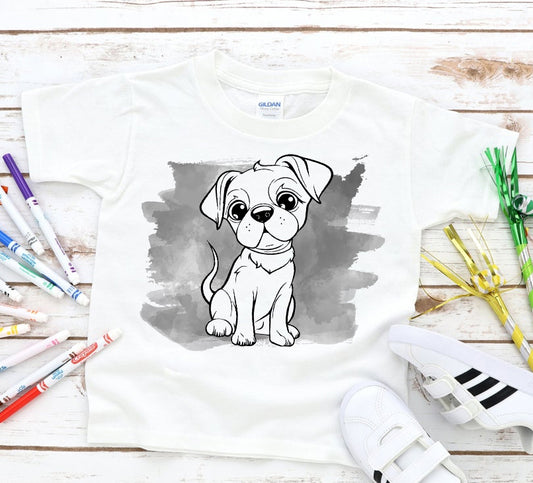 Coloring Tee - Dog Graphic Tee