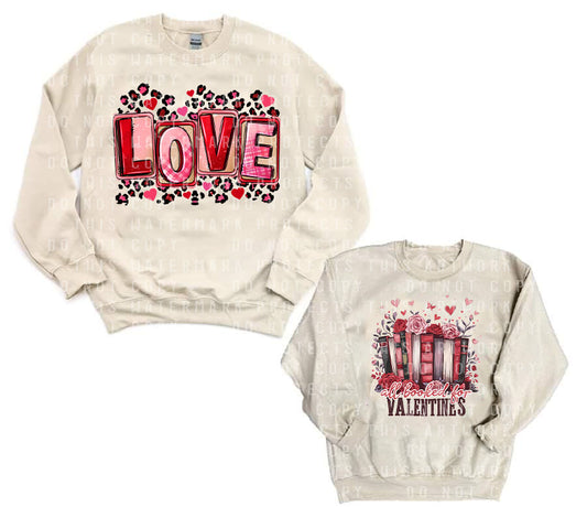 Love / All Booked for Valentine's Double Printed Graphic Sweatshirt
