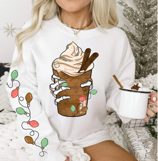 Coffee and Christmas Lights Graphic Tee