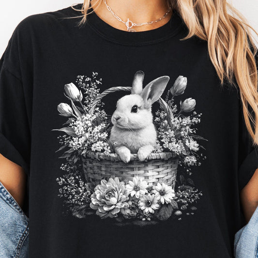 Black and White Bunny Graphic Tee
