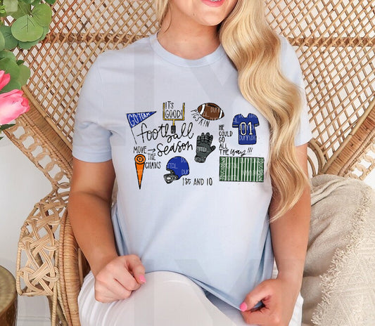 Football Icons Graphic Tee