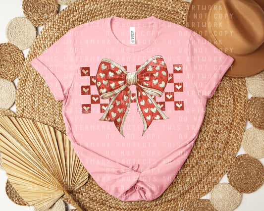 Checkered Bow Graphic Tee