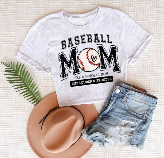 Baseball Mom Louder and Prouder Graphic Tee