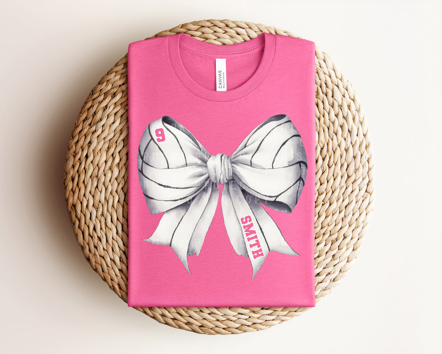 Volleyball Bow with Name/Number Graphic Tee