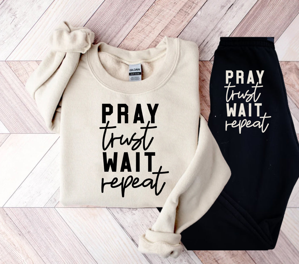 Pray Trust Wait Repeat Graphic Tee Graphic Tee
