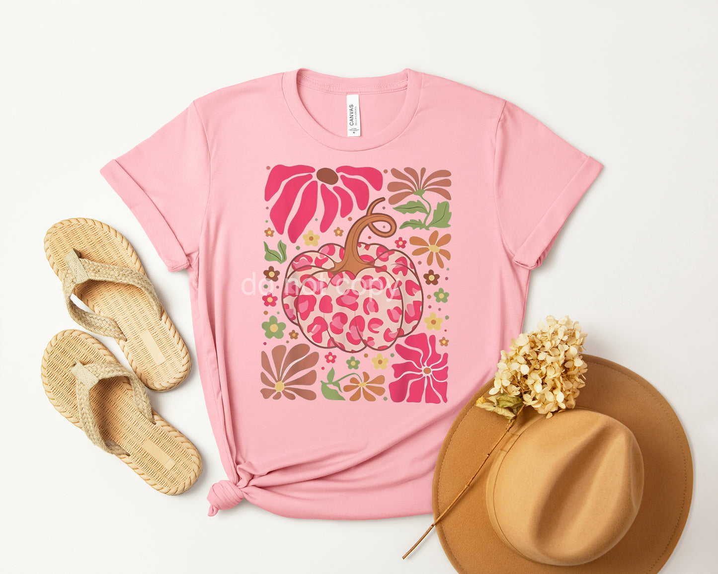 Pink Leopard Pumpkin Graphic Tee