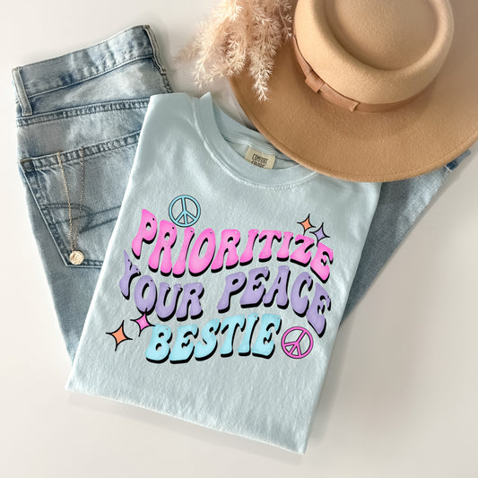 Prioritize Your Peace Bestie Graphic Tee